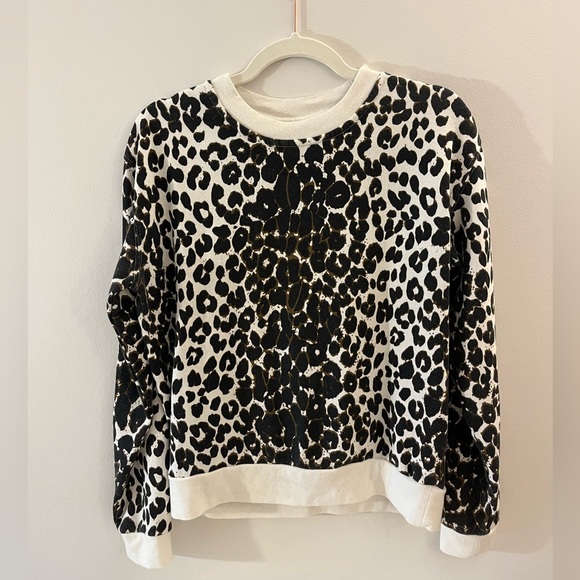 Betsey Johnson Black and White Crew Neck Leopard Sweater - Picture 2 of 4